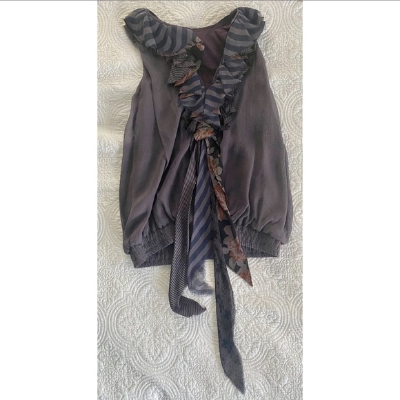 Elizabeth & James Rock ‘n’ Roll silk scarf top S - Picture 2 of 7